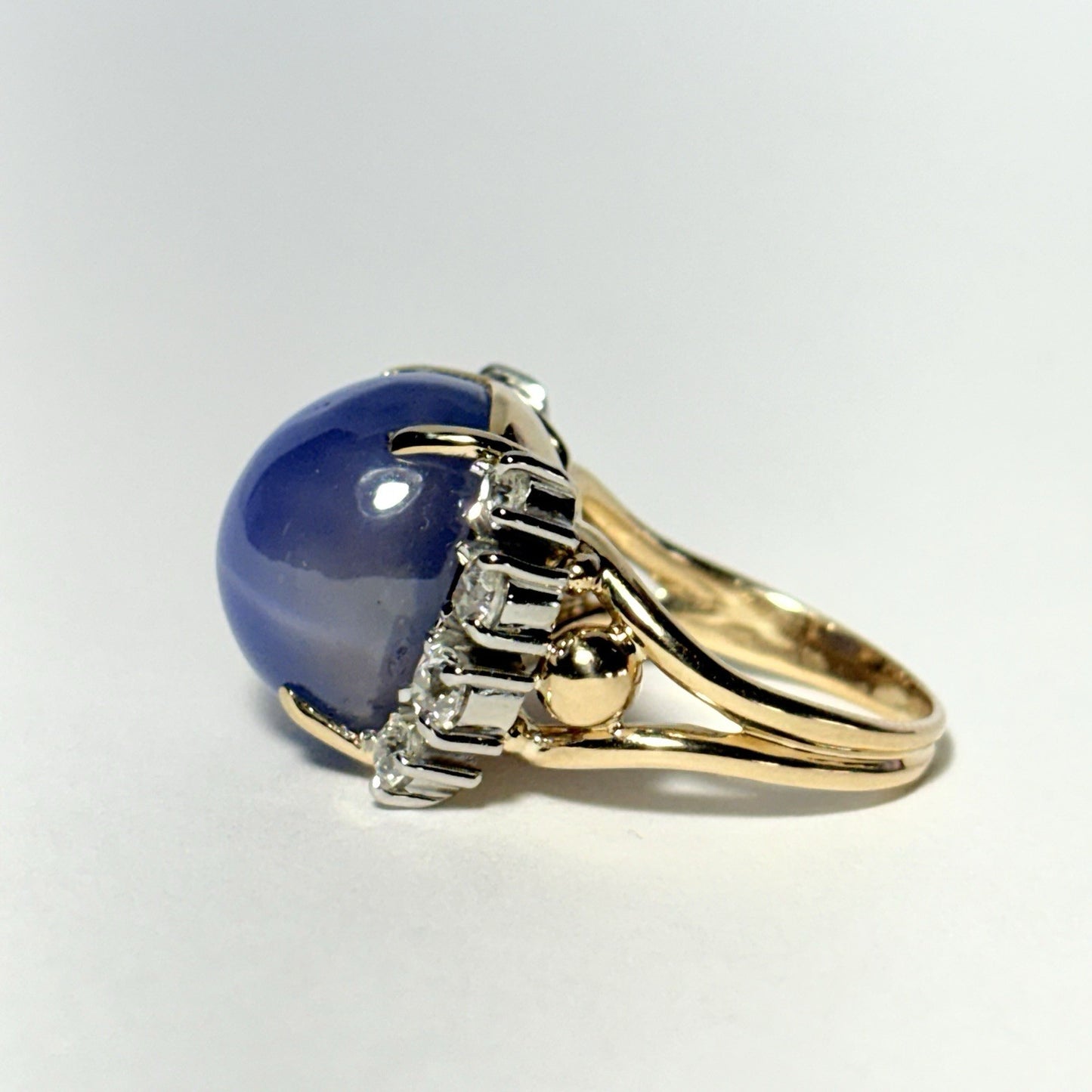 19.72ct Star Sapphire Diamond Ring — GIA Certified, 14k Yellow Gold